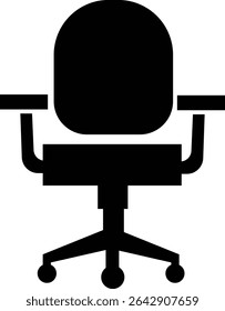 Stylish office chair icon featuring ergonomic designs in black and outline stroke aesthetics perfect for representing comfortable seating for working at a desk. Piece of furniture for living room,
