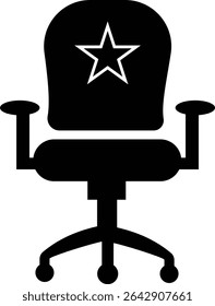 Stylish office chair icon featuring ergonomic designs in black and outline stroke aesthetics perfect for representing comfortable seating for working at a desk. Piece of furniture for living room,