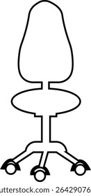 Stylish office chair icon featuring ergonomic designs in black and outline stroke aesthetics perfect for representing comfortable seating for working at a desk. Piece of furniture for living room,