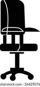 Ícone elegante da cadeira de escritório com designs ergonômicos em preto e traçado de contorno estética perfeita para representar assentos confortáveis para trabalhar em uma mesa. Pedaço de mobiliário para sala de estar,