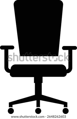 Stylish office chair icon featuring ergonomic designs in black and outline stroke aesthetics perfect for representing comfortable seating for working at a desk.