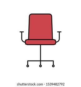 Stylish Office Interior Manager  Executive Crimson Low Back Chair Vector Mid Size Icon