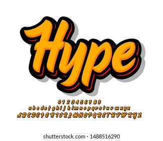 Stylish old pop art alphabet set