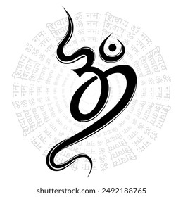 Stylish OM Symbol Design, Spiritual Hindu Symbol, Hinduism