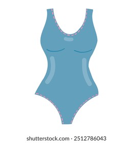 A stylish one-piece swimsuit illustration, perfect for summer fashion designs, beachwear collections, and pool party themes. Ideal for swimwear branding.