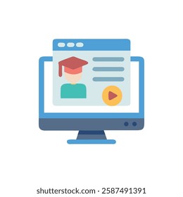 Stylish Online Course Icon for E-learning