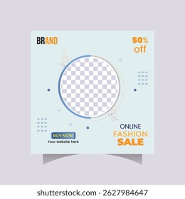 Stylish Online Fashion Sale Social Media Template