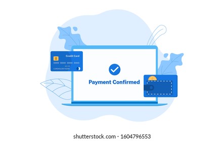 Stylish Online Payment vector flat illustration. 