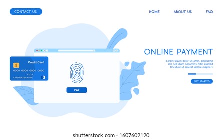 Stylish Online Payment vector flat illustration. 