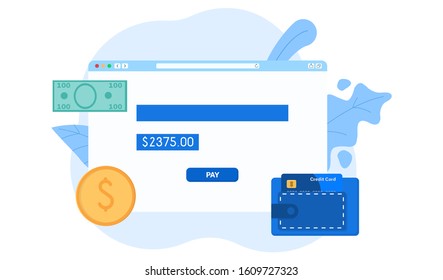 Stylish Online Payment vector flat illustration. 