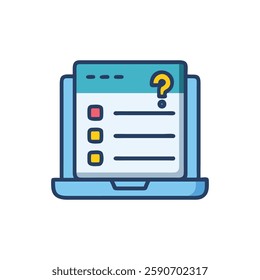 Stylish Online Quiz Icon for Learning