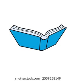 Stylish Open Book Illustration in Vibrant Blue