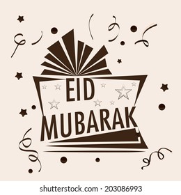 Stylish open gift box for the occasion of Muslim community festival Eid Mubarak celebrations. 
