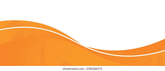 Stylish orange abstract backdrop featuring flowing curves and contemporary banner template composition.