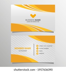 Stylish Orange Curved Business Card Template