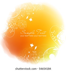Stylish orange floral background