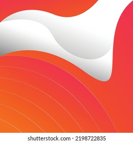 Stylish orange fluid gradient white background