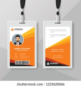 Stylish Orange ID Card Design Template