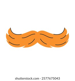 A stylish orange mustache, a characteristic feature often associated with leprechauns and St. Patrick's Day.