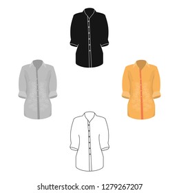 Stylish orange shirt for women. Women dressed in ceremonial clothes.  Woman clothes single icon in cartoon style vector symbol stock illustration.