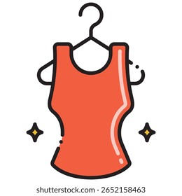 Stijlvolle Oranje Tank Top op Hanger met Sparkle Accents Icon