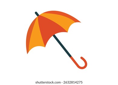 A Stylish Orange Umbrella Icon, Perfect for Weather Protection and Outdoor Activities, Art