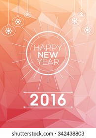 Stylish origami Flyer, Banner or Pamphlet for Happy New Year 2016 celebration.