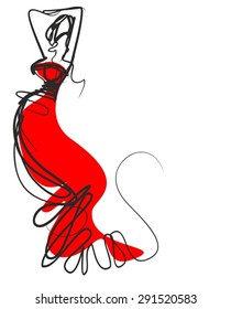 Stylish original hand-drawn graphics with beautiful young attractive girl model for design. Fashion, style. Graphic, sketch drawing. Sexy woman.
