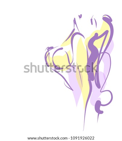 Stylish original hand-drawn graphics portrait with beautiful young attractive girl model for design. Beautiful style fashion graphic sketch drawing.  Vector
