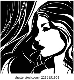 Stylish original hand-drawn graphics of VECTOR featuring a lovely young model for the design. style, elegance, and beauty. graphic, rough sketches. female, young