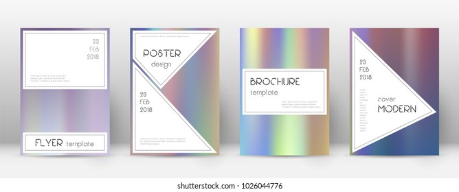 Stylish original template for Brochure, Annual Report, Magazine, Poster, Corporate Presentation, Portfolio, Flyer. Authentic bright hologram cover page.