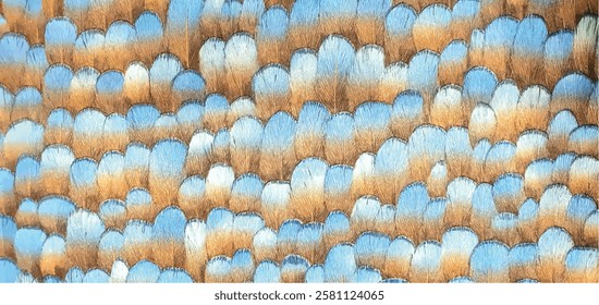 Stylish ornament from bird feathers ornament on fabric wallpaper. Interior design, bird feathers wallpaper texture, decor. The pattern on the fabric is bright feathers vector.