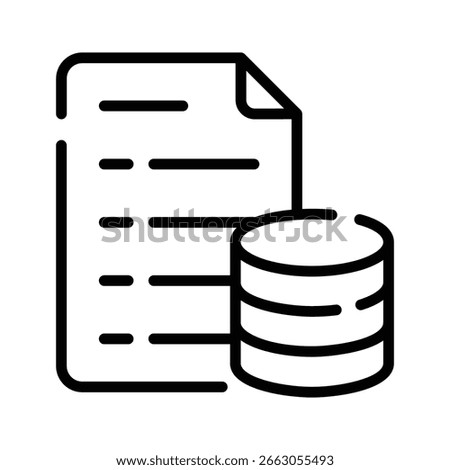 Stylish outline icon showing database file format