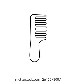 Imagem de contorno elegante de um pente de cabelo clássico. Adequado para cuidados com o cabelo, beleza e temas de higiene.
