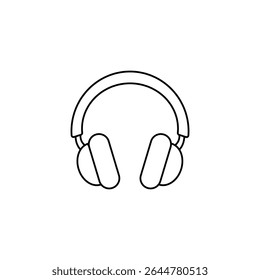 Stylish outline image of classic over-ear headphones. Perfect for music, technology, media, and digital interface themes.