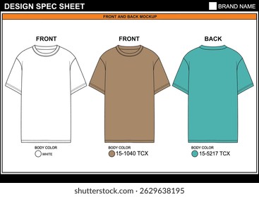 STYLISH OVERSIZE CAD EDITABLE FLAT TECHKNICAL FASHION SKETCH VECTOR MOCKUP