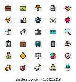 It is a stylish pack of 30 business icons featuring the most trendy business concepts and processes.