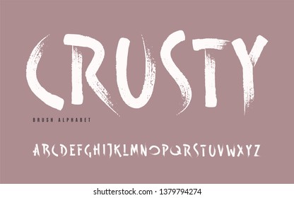 Stylish painted by a brush uppercase vector letters, alphabet, font, typeface. 