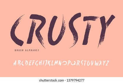 Stylish painted by a brush uppercase vector letters, alphabet, font, typeface. 