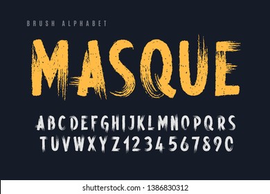 Stylish painted by a brush uppercase vector letters, alphabet, font, typeface.