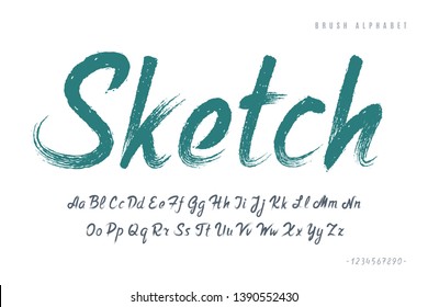 Stylish painted by a brush uppercase vector letters, alphabet, font, typeface.