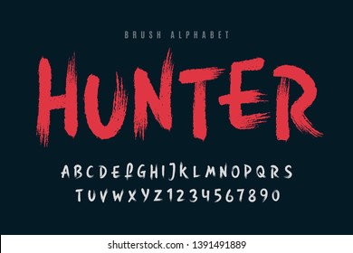 Stylish painted by a brush uppercase vector letters, alphabet, font, typeface.
