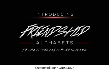Stylish painted by a brush uppercase vector letters 
