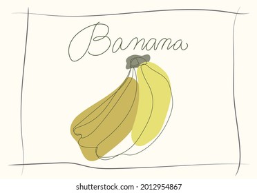 a stylish painting of bananasAbstract painting art, simple, wall-mounted art and T-shirt designs