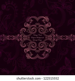 Stylish paisley designed frame on seamless background