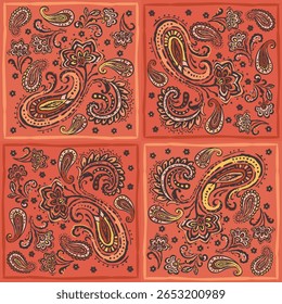 stylische Paisley Muster doodle Stil