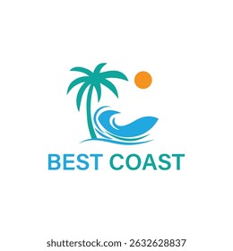Stylish Palm Tree logo featuring a minimalist palm silhouette with tropical vibes, perfect for beach resorts, travel agencies, or summer brands symbolizing relaxation, sunshine, and vacation.
