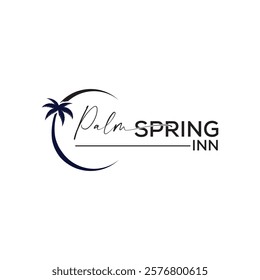 Stylish palm tree logo for travel agencies, vacation rentals, or tropical-inspired brands. Clean and vibrant design to represent relaxation and coastal vibes.