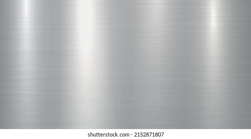 Stylish Panoramic Background Silver Steel Metal Texture - Vector Illustration