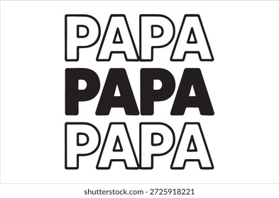 Logo de texto elegante Papa em negrito preto e branco cores